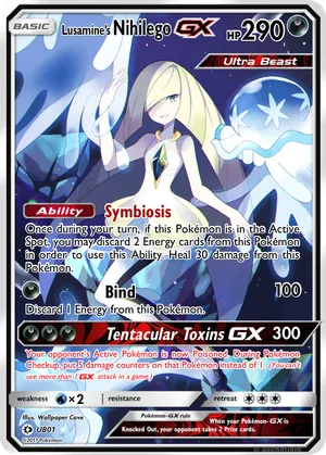 nihilego pokemon card GX 49/111 Crimson Invasion Holo Rare Full Art Ne Basic Pokemon Rare Nihilego Gold Pull in
