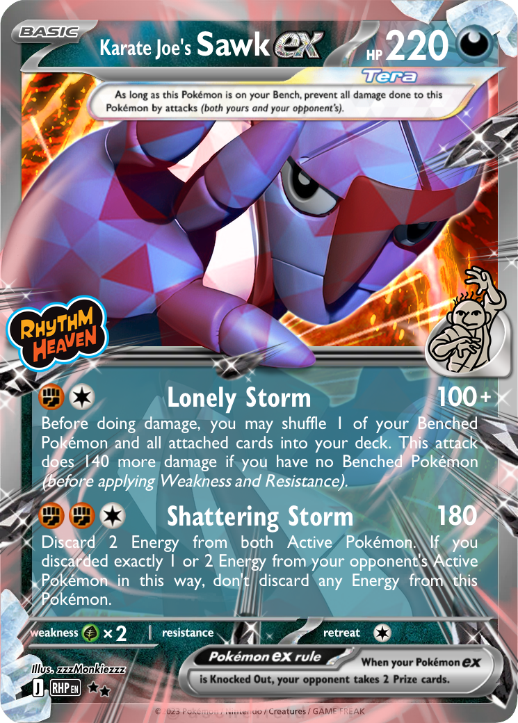 pokemon sawk card Japanese 046/086 sv11W U TCG Colorless Artist Sawk - Reverse Holofoil Emerging