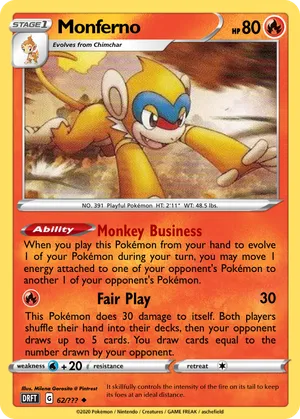monferno pokemon card Buy | Brilliant Stars Colorless Fury Swipes (20x) Flip 3 coins Infernape R 021/100 Chimchar Monferno