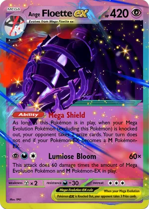 pokemon floette card Mega ex SIR pulled from one of our Pokemon: Chaos Rising prerelease events held this past weekend! #pokemon #pokemoncards #chaosrising 072/203 / Uncommon Card Type / HP / Stage Look at that SPARKLE