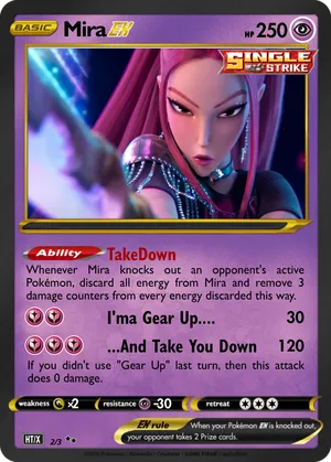 mira pokemon card Mew Miror Single proof acrylic case and featuring a striking image of the captivating character Mira - Ladieebutterfly1268