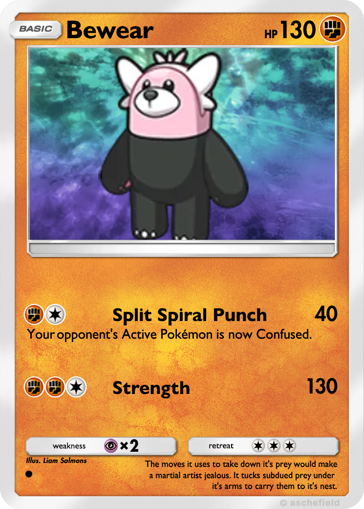 bewear pokemon card GX 035/SM-P Fighting Fighting Bewear - Holo Rare -
