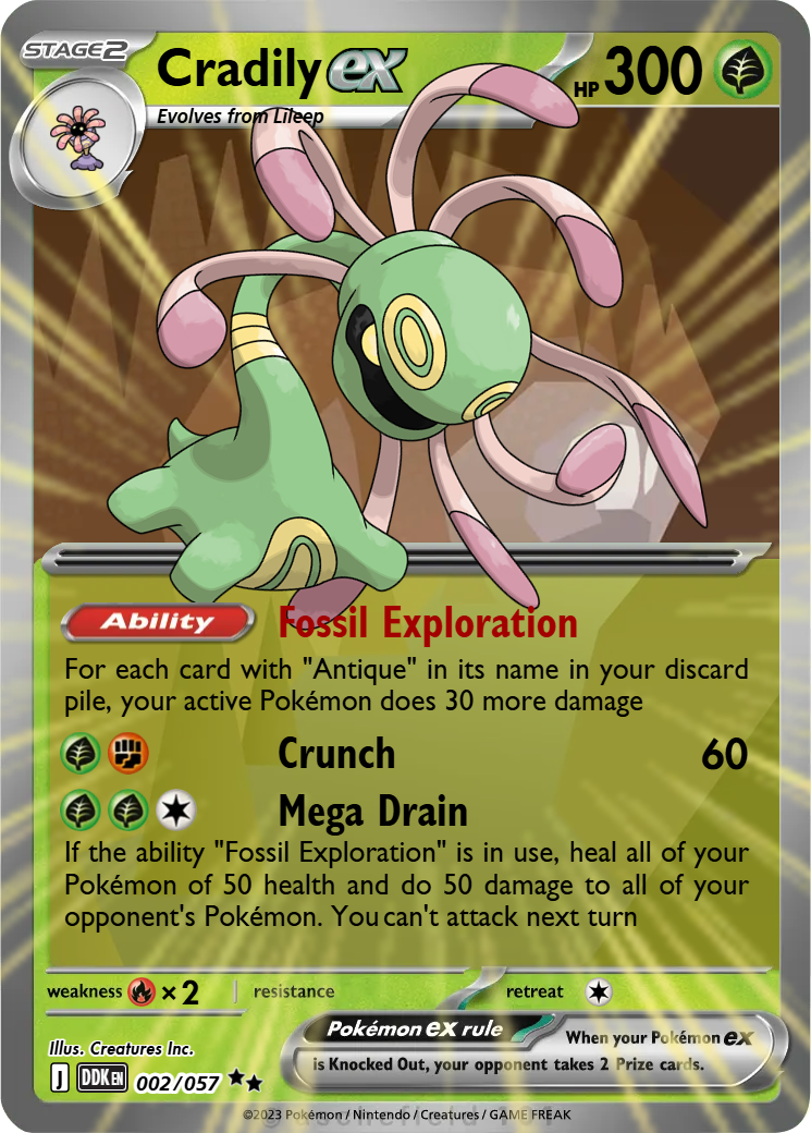 cradily pokemon card Holo (IT) [2G] Acid (50) The Defending Pokemon cant retreat during your opponents next turn. Cradily - LiamsCards