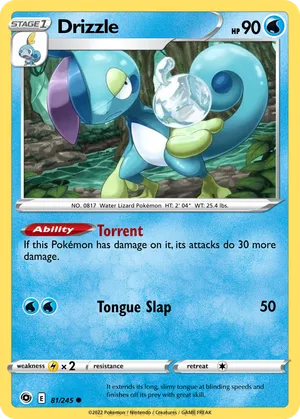 drizzle pokemon card Drizzile (Pulsing Aura #49/234, 2-Diamonds)