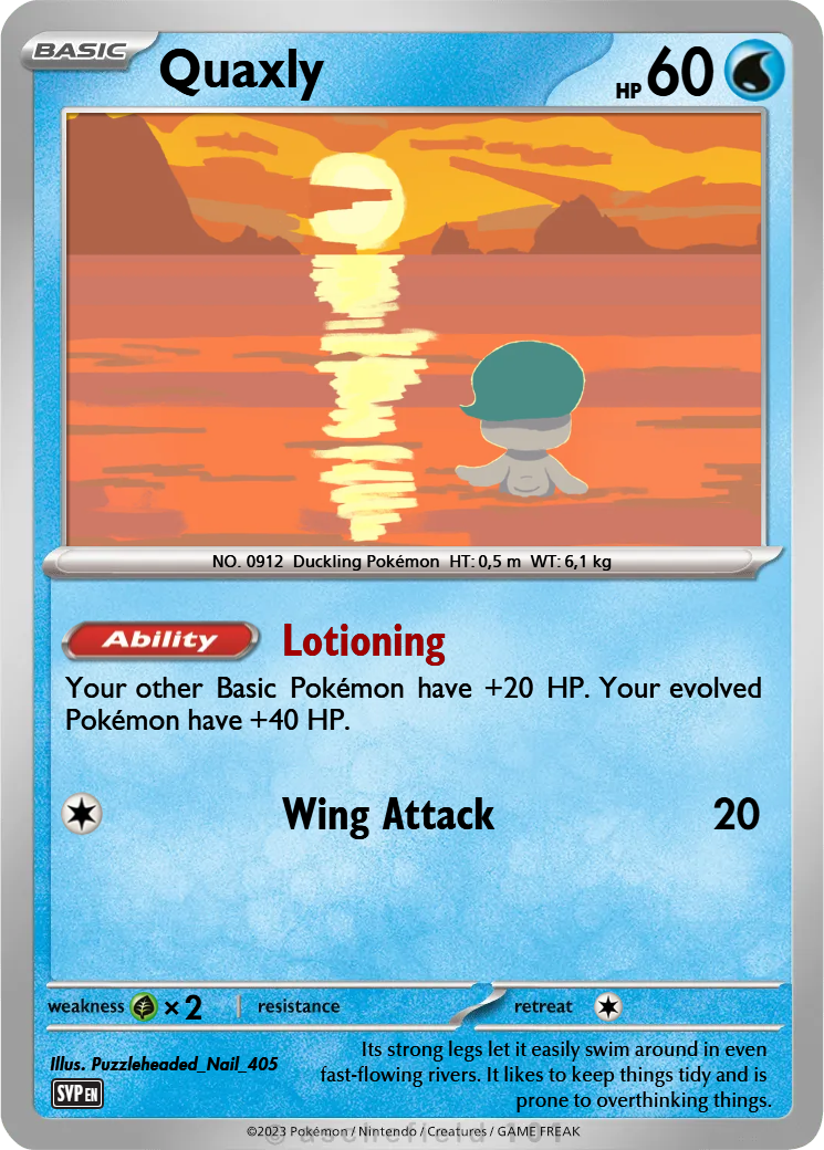 basic quaxly pokemon card Sealed] Pokmon TCG - - 120/SV-P - Promo - Stamped your opponent flips a coin Pokemon Trading Card Game SV4a