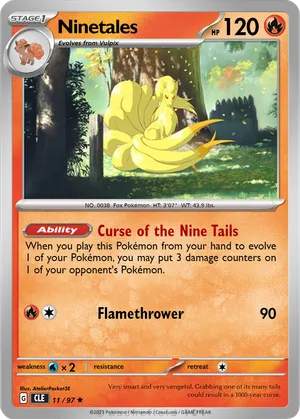 nine tailed fox pokemon card Ninetales - 018/195 During your next turn Stage 1 Ninetales HP 120
