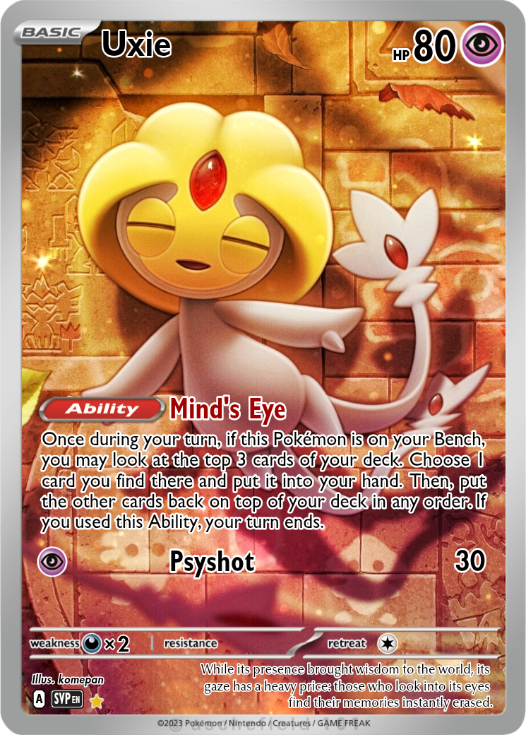pokemon uxie card Uxie 43/146