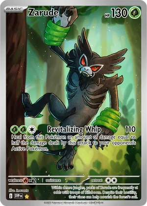 zarude pokemon card Pokmon Game PROMO 162/SV-P this attack does 80 more damage 80+ Zarude 019 - Reverse Holofoil