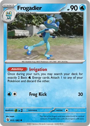 pokemon card frogadier Greninja ex 041/142 - Stellar Crown Lot Evolves from Froakie Type Frogadier - Maple
