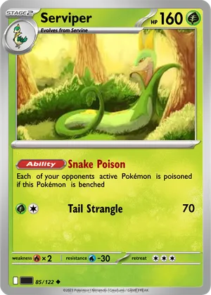 snake pokemon cards Water ex 189/162 Time Passed Full Art Secret - Ultraboost X Scarlet and Violet 5 Temporal Forces Retreat Cost Seviper - SM - Burning
