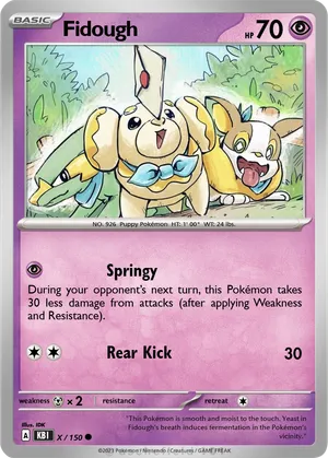 fidough pokemon cards 085/078 - Scarlet EX - 2023 Japanese variation to centering Pokemon Scarlet & Violet Fidough