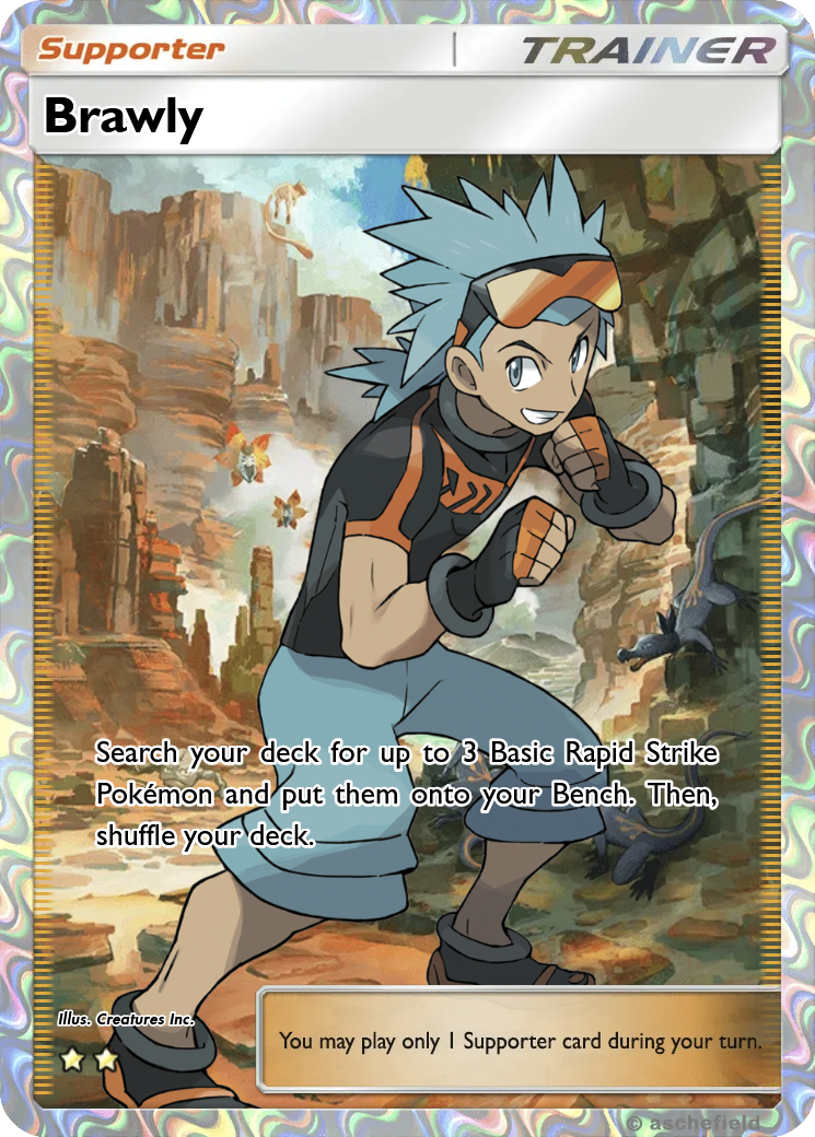 brawly pokemon card 188/198 placed immediately into protective sleeves Brawly 212/198 Chilling Reign NM