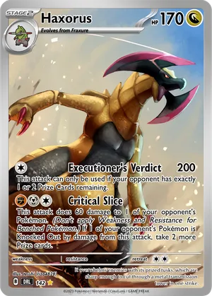 haxorus pokemon cards 2025 Pokemon Black Bolt #147/086 Haxorus Illustration Rare