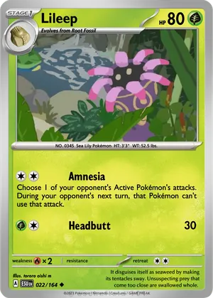 lileep pokemon card REVERSE HOLO Lileep 005/142 NM / M Stellar Crown Pokemon Card $2 Combined Ship