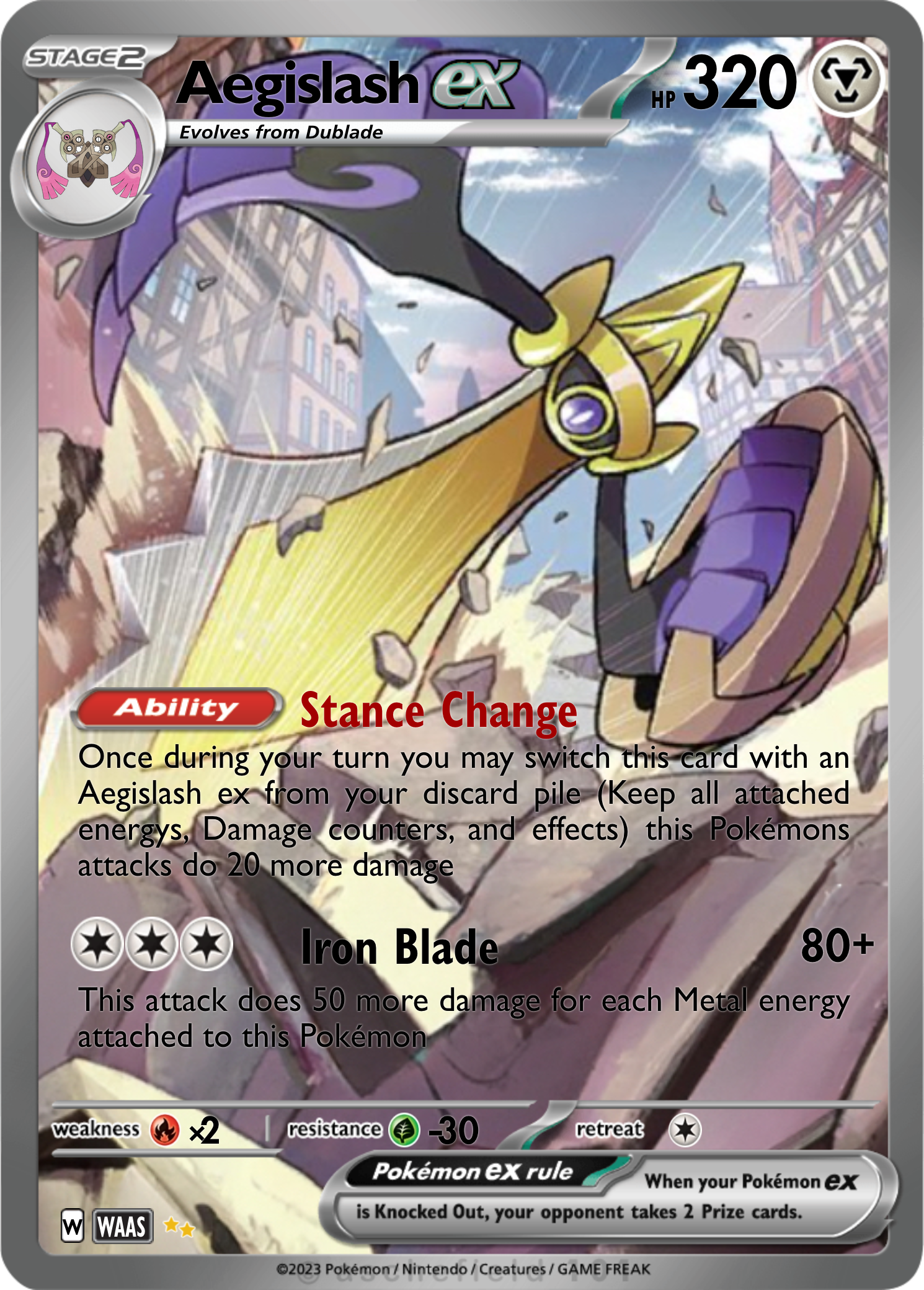 pokemon card aegislash - VMAX - 127/185 - Ultra Rare Pokémon Hit Points150 HP Form Aegislash ex Pokemon Cards Price