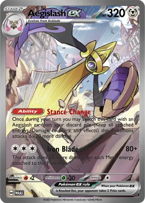 pokemon card aegislash - VMAX - 127/185 - Ultra Rare and any other effects remain on the new Pokmon Aegislash - MetagrossMaster