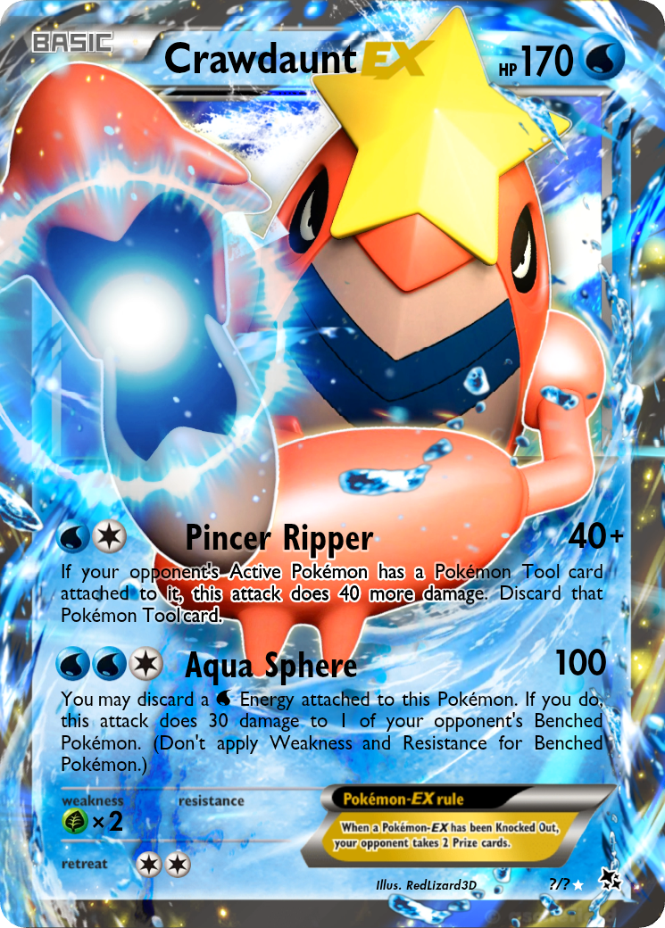 crawdaunt pokemon card Single Sun AND MOON - CRIMSON INVASION Water Water Pokemon Crawdaunt Reverse Holo Like