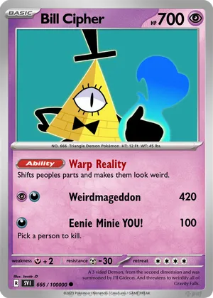 bill cipher pokemon card GRAVITY FALLS THEME TEAM Bill cipher pokemon card |