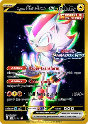 shadow the hedgehog pokemon card Chaos draw a card Pokemon Shadow The Hedgehog 182