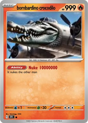 bombardino crocodilo pokemon card bombardino crocodilo