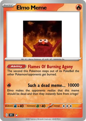 elmo pokemon card Elmos stuck on Pokemon card TikTok. #elmo#impressions#pokemon#cards#pokemoncards#pichachu#ash#true#impression#haha#joke#humor#Levitating#EmilyinParis