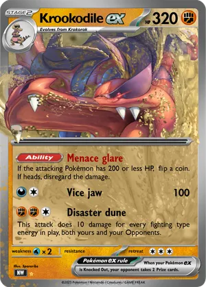 pokemon card krookodile AR 143/086 SV11B Black Bolt variation to centering Krookodile EX XY25 X &