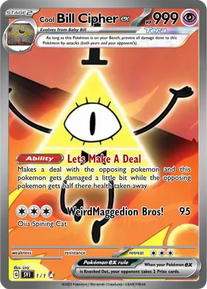 bill cipher pokemon card The Book of Bill The Universe Is A Pokemon Card