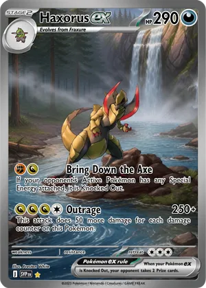 haxorus pokemon card 46 RarityIllustration Rare Hit Points170 HP Colorless Scout Your opponent reveals their hand. This is the first full