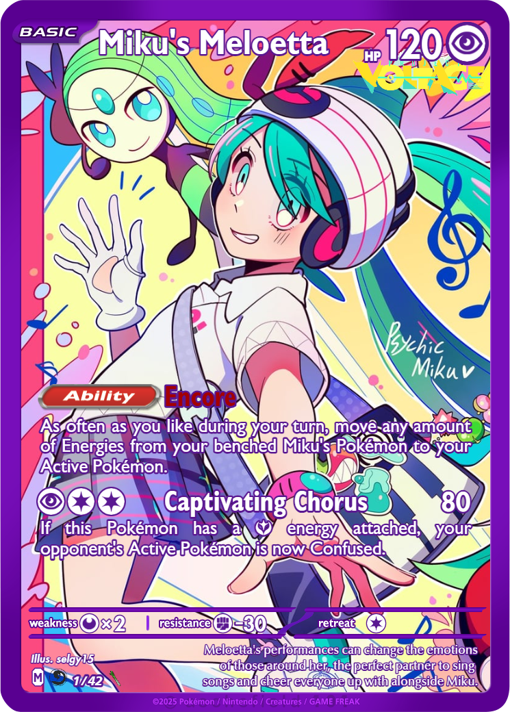 miku pokemon card Hatsune Miku X Pokemon Project Voltage Cards