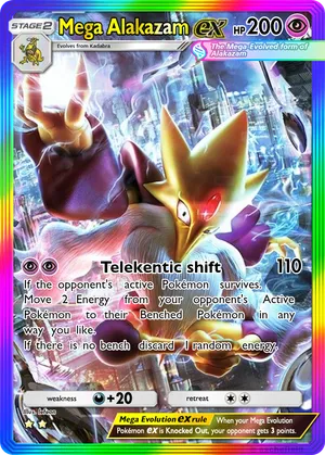 pokemon mega alakazam card Pokemon Mega M Alakazam EX Full Art Holo Card 118/124 Fates Collide MINT