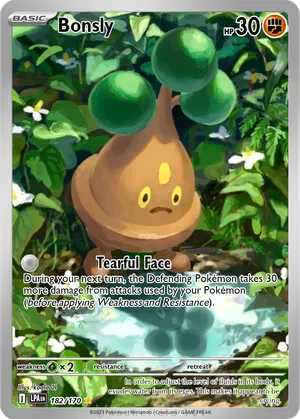 pokemon bonsly card - 110/197 - Obsidian Flames - Reverse Foil - Single RarityCommon Hit Points30 HP Blubbering (10) Your opponents Active Pokmon is now Confused. 2007 POKEMON DIAMOND & PEARL