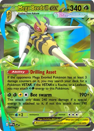 mega beedrill pokemon card 2016 Pokemon Xy Black Star Promo Xy158 M Beedrill Ex Mega Beedrill Ex Premium Collection PSA 8
