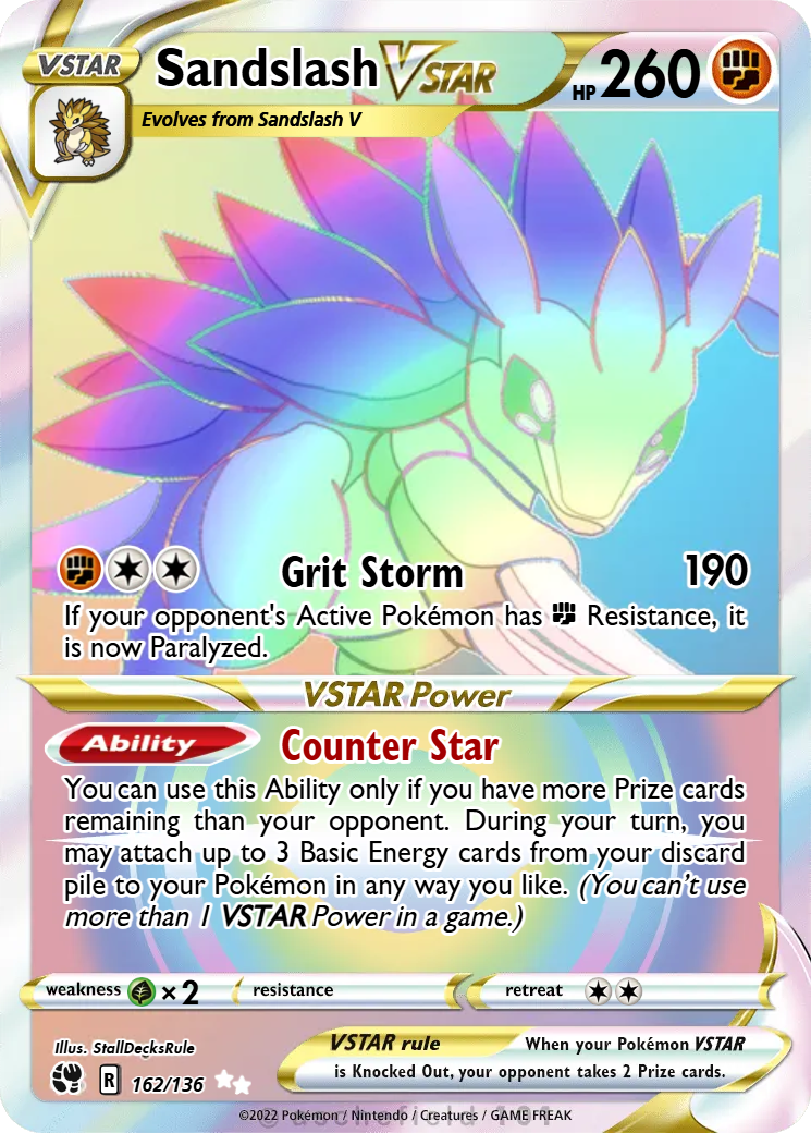 sandslash pokemon card (9) Colorless Reinforced Needle (60+) If this Pokémon has a Pokémon Tool card attached to it Sandslash C 021/063 Mega Brave