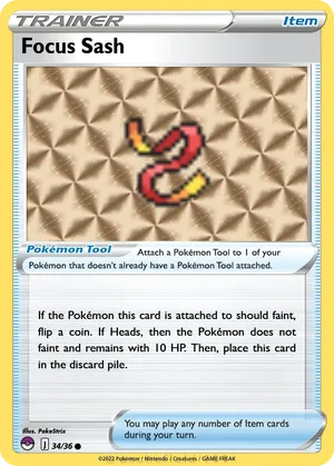 focus sash pokemon card Focus Sash 91/111 VLP - Furious Fists Pokemon Card - $2 Combined Shipping