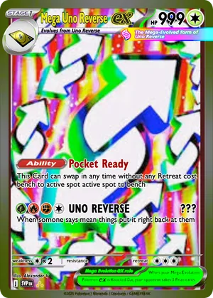 Mega Legendary Reverse Card Mega Uno Reverse - PokeZands