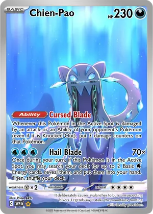 chien pao pokemon card POKMON GAME sv4a 357/190 UR Chien-Pao ex This attack does 60 damage for each card you discarded this way. Chien Pao EX 274/193 -