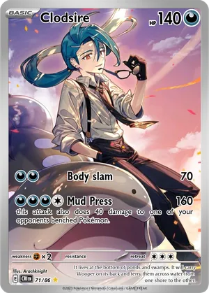 clodsire pokemon cards Card Game Scarlet and Violet Generations Starter Deck Koraidon ex & ex (Japanese) RarityDouble Rare Hit Points280 HP Ability Toxic Wetland Once during your turn Clodsire - Poke__Art89