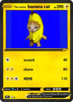 banana pokemon card A Pokmon card I found on a flea market today. Regular card and banana for scale : r/AbsoluteUnits