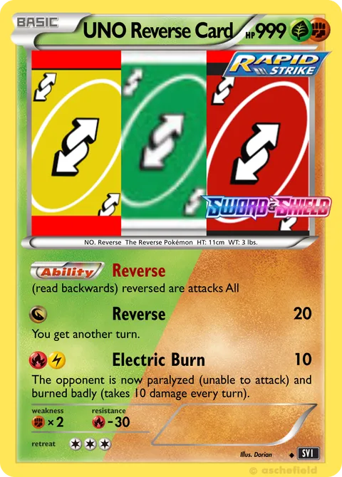uno reverse card pokemon Yellow (Holographic) Uno Reverse Shield by Averigi