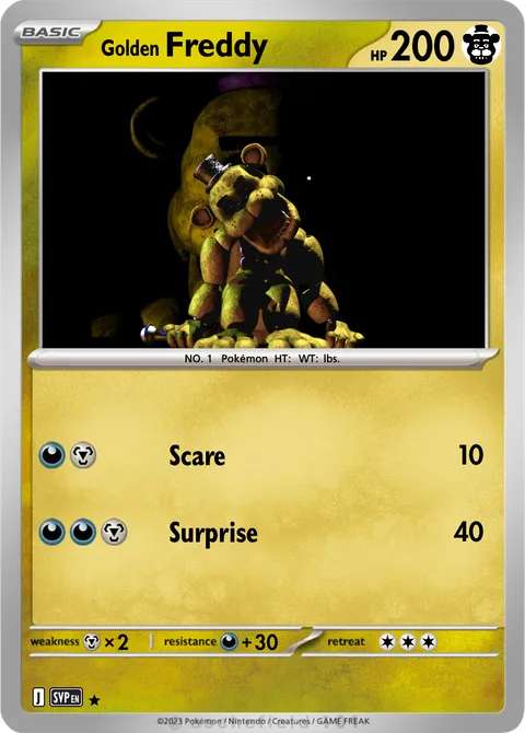 golden freddy pokemon card Five Nights at Freddy's Endo-1 (Withered and Freddy) It Also Features Super Soft Material And Glow Pokemon Golden Freddy 287