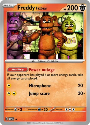 fnaf pokemon cards I made fnaf pokemon cards