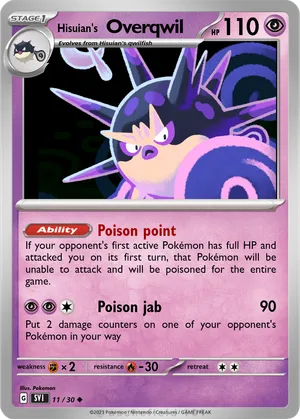 overqwil pokemon card value Hisuian Overqwil Uncommon Pokemon Card 090/189 Astral Radiance