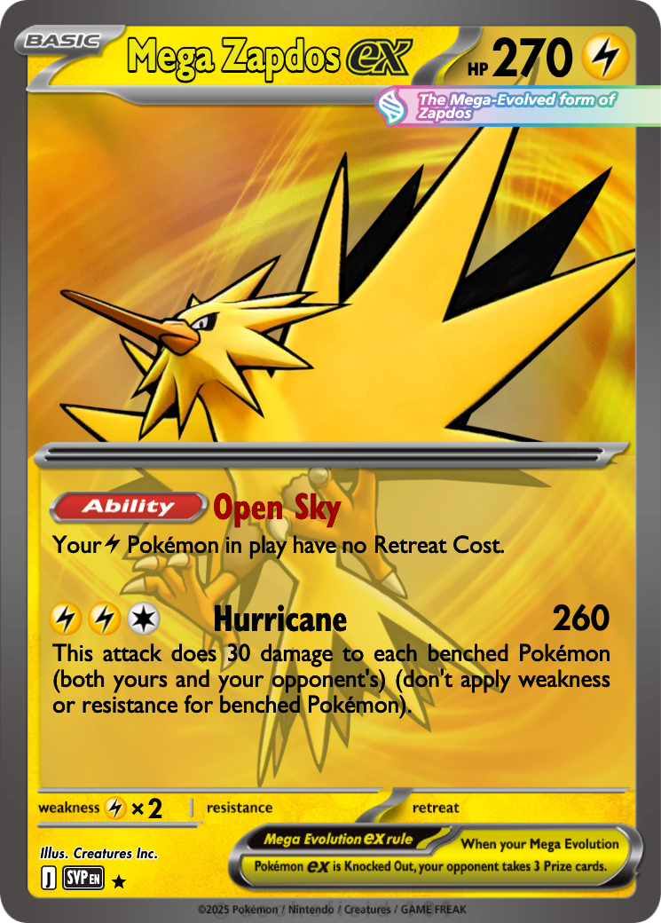 mega zapdos ex pokemon card M Zapdos Ex pokemon card