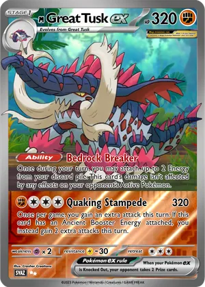 great tusk pokemon card ex value Great Tusk ex holofoil pattern or surface detail) Great Tusk ex | Scarlet