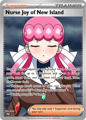 nurse joy pokemon card I've always loved nurse Joy and honestly, I've thought about cosplaying as her! She's so iconic and wholesome but I'm not sure I could pull it off. Still, it's fun to imagine