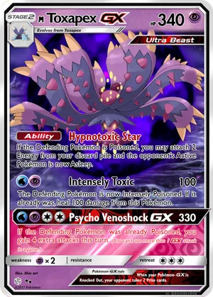 toxapex pokemon card Pokemon Card - S&M: Guardians Rising 154/145 - TOXAPEX GX (hyper