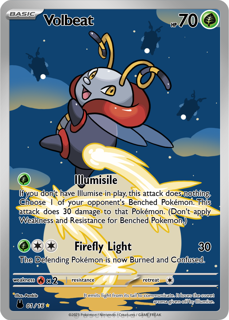 volbeat pokemon card VOLBEAT Uncommon Pokemon Sandstorm Card # 53