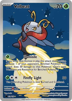 volbeat pokemon card VOLBEAT Uncommon Pokemon Sandstorm Card # 53