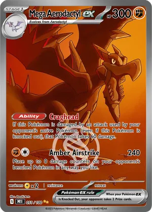 mega aerodactyl pokemon card 2024 POKEMON DATABASE 2 Card #264 MEGA AERODACTYL Peru Edition Foil