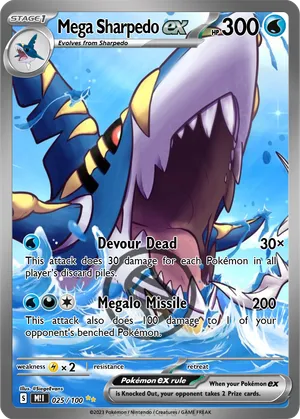 pokemon cards mega sharpedo Mega Sharpedo Ex - 127/094 Pokemon Phantasmal Flames SIR Extended Art Case